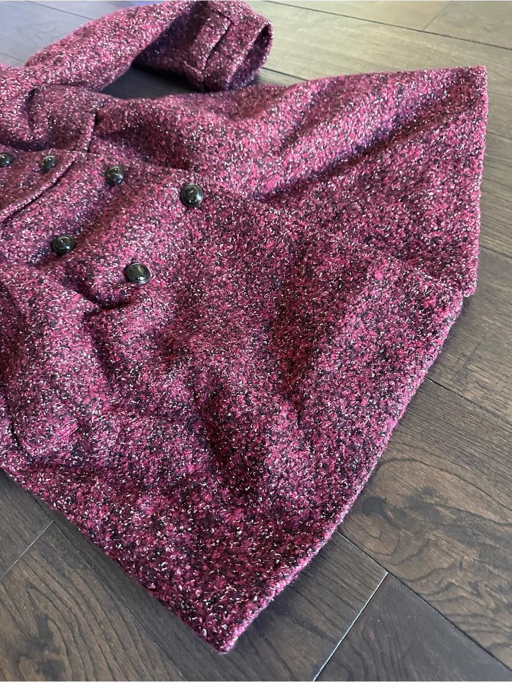 Burberry Burgundy Tweed Jacket Coat size UK 6 US 4 - Picture 5 of 13